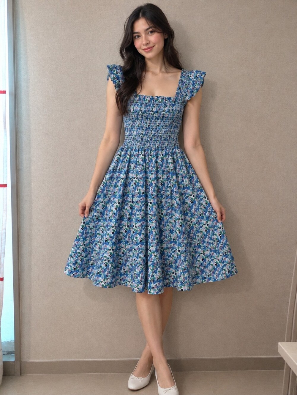 Hill House The Artists Edition Elizabeth Nap Dress with Ruffle Straps Sz Xs